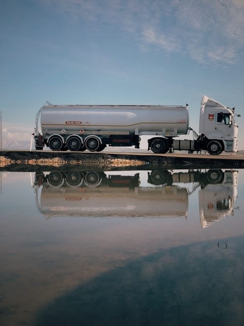Fuel tanker truck on the road