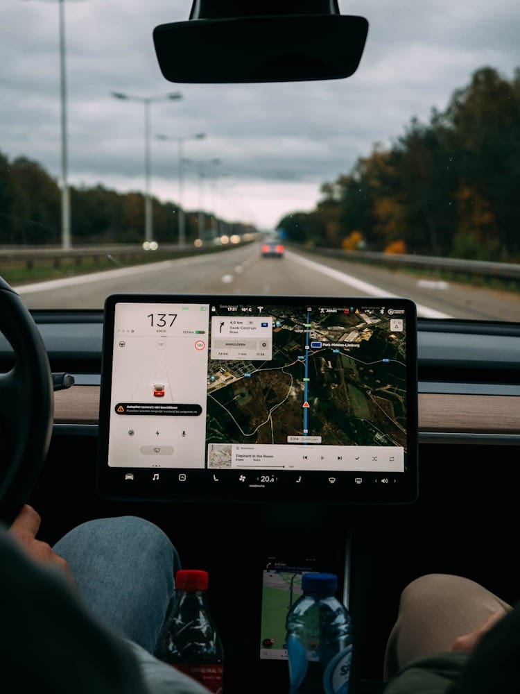 In-vehicle navigation and live tracking dashboard on the road